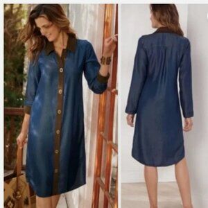 Soft Surroundings Icons Urbina Denim Dress/Coat Size Medium